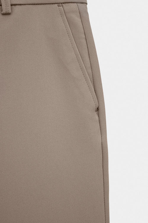 Klasik Flare Paça Bej Pantolon - 2