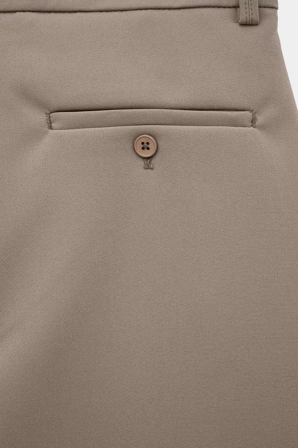 Klasik Flare Paça Bej Pantolon - 4
