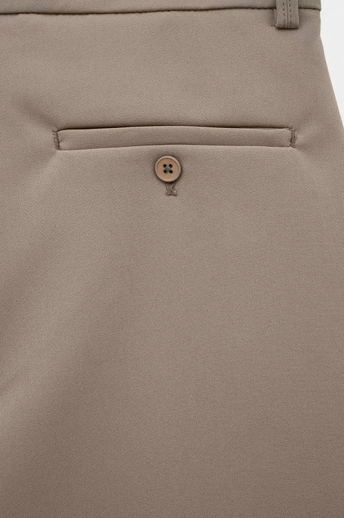 Klasik Flare Paça Bej Pantolon - 4