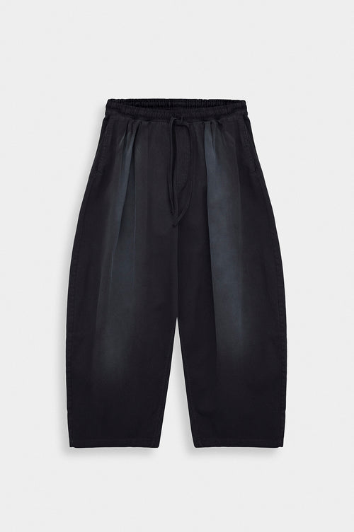 Balloon Fit Siyah Gabardin Pantolon - 3