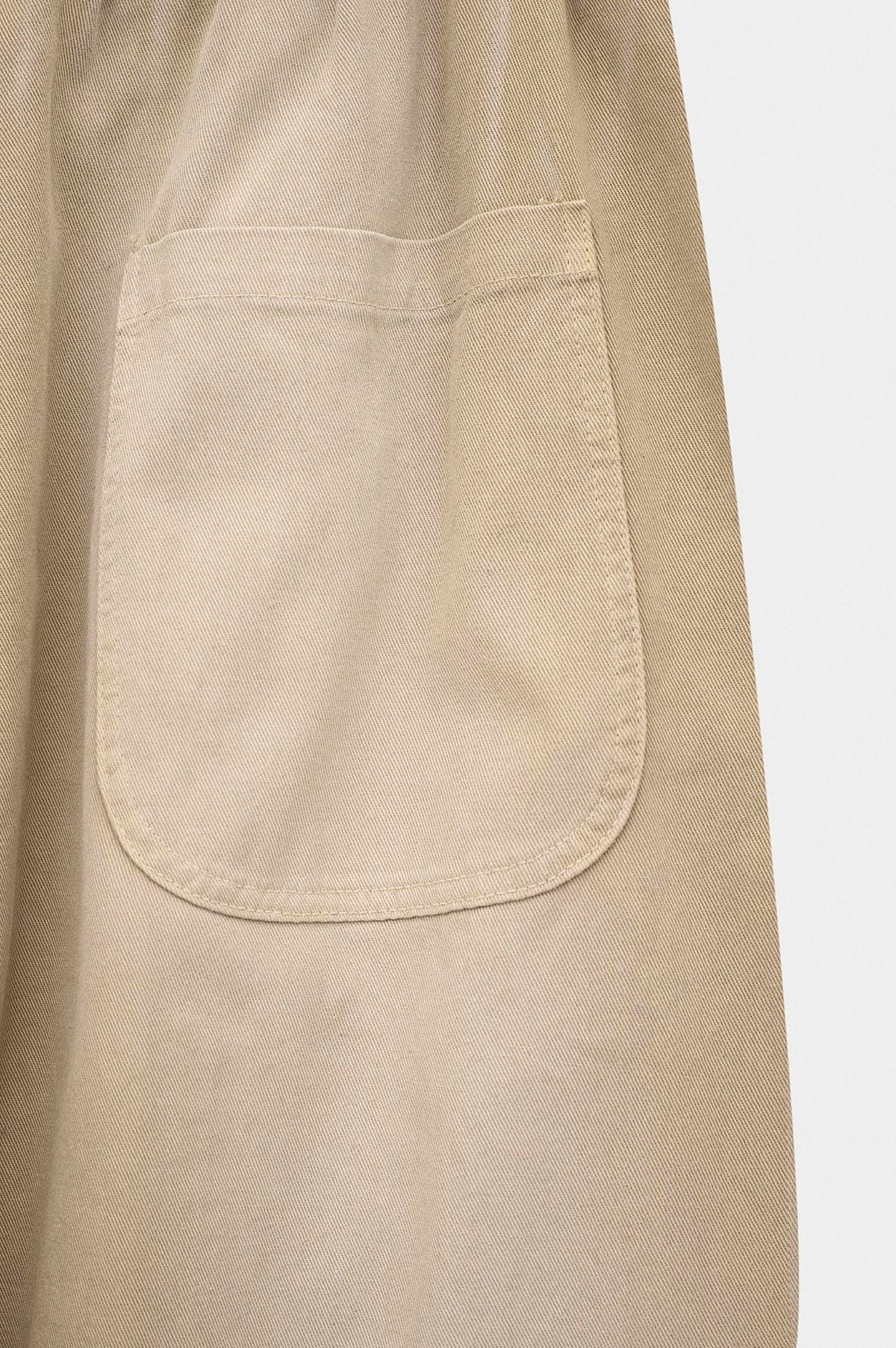 BALLOON FIT BEIGE GABARDINE TROUSERS - 4