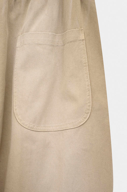 BALLOON FIT BEIGE GABARDINE TROUSERS - 4