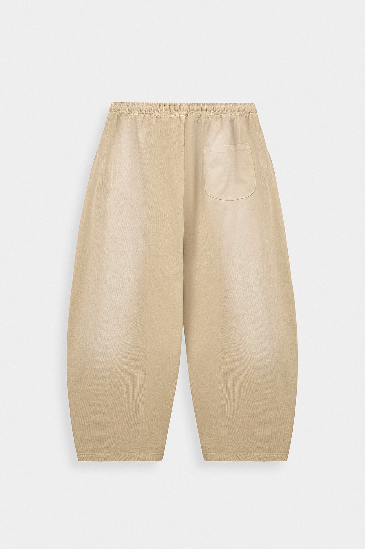 BALLOON FIT BEIGE GABARDINE TROUSERS - 5