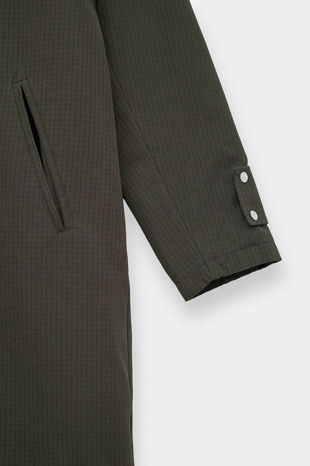 CHECKED CONTRAST COLLAR BROWN TRENCH COAT - 3