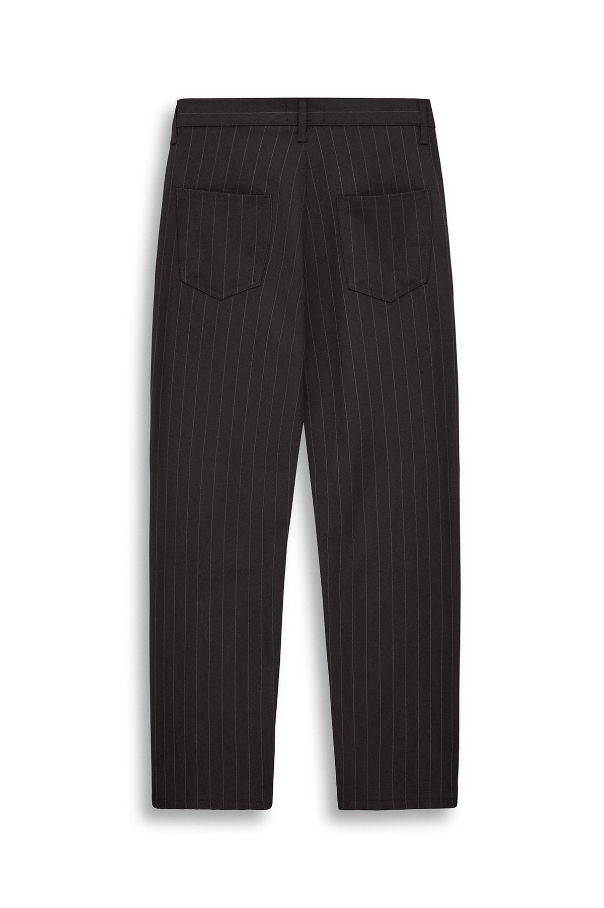 KLASİK ÇİZGİLİ REGULAR FIT KAHVERENGİ PANTOLON - 5