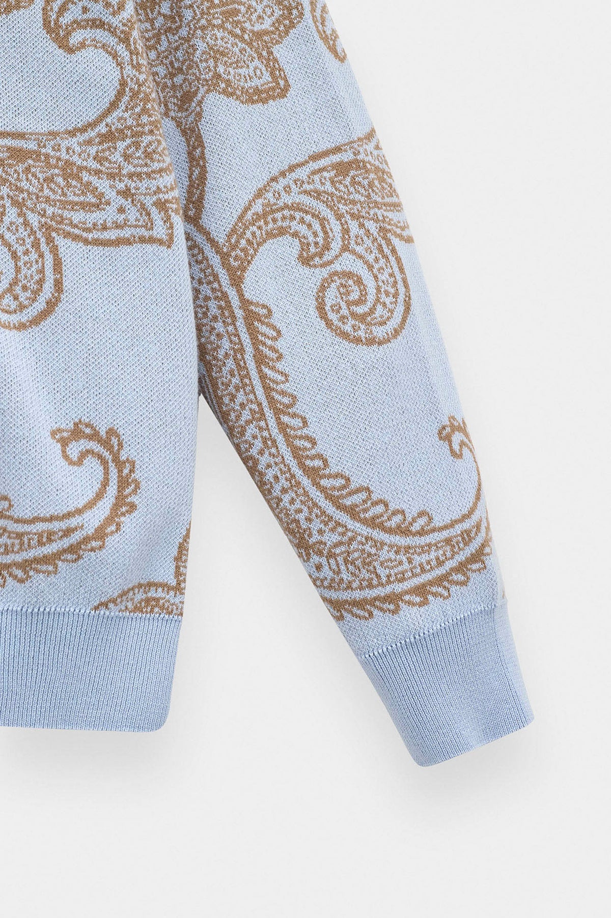 PAISLEY PATTERNED BLUE KNIT CARDIGAN - 3