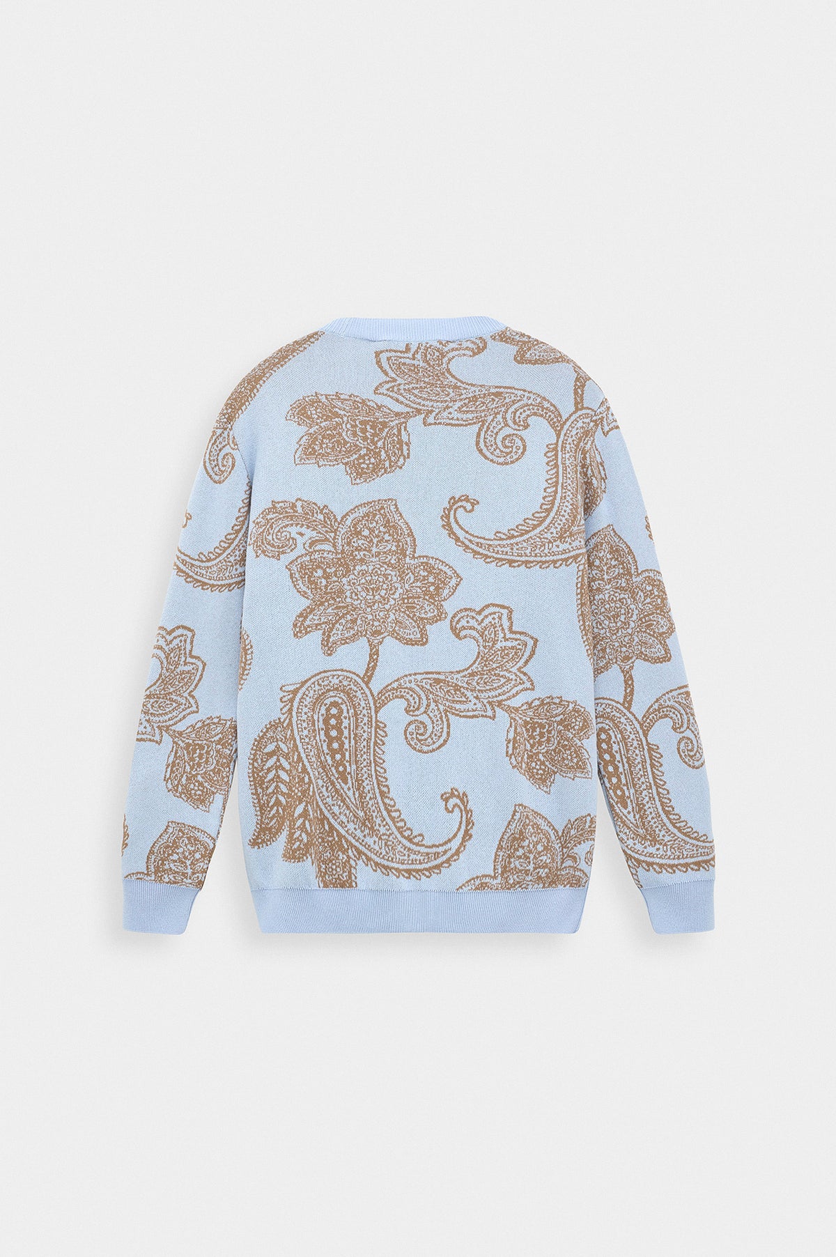 PAISLEY PATTERNED BLUE KNIT CARDIGAN - 4