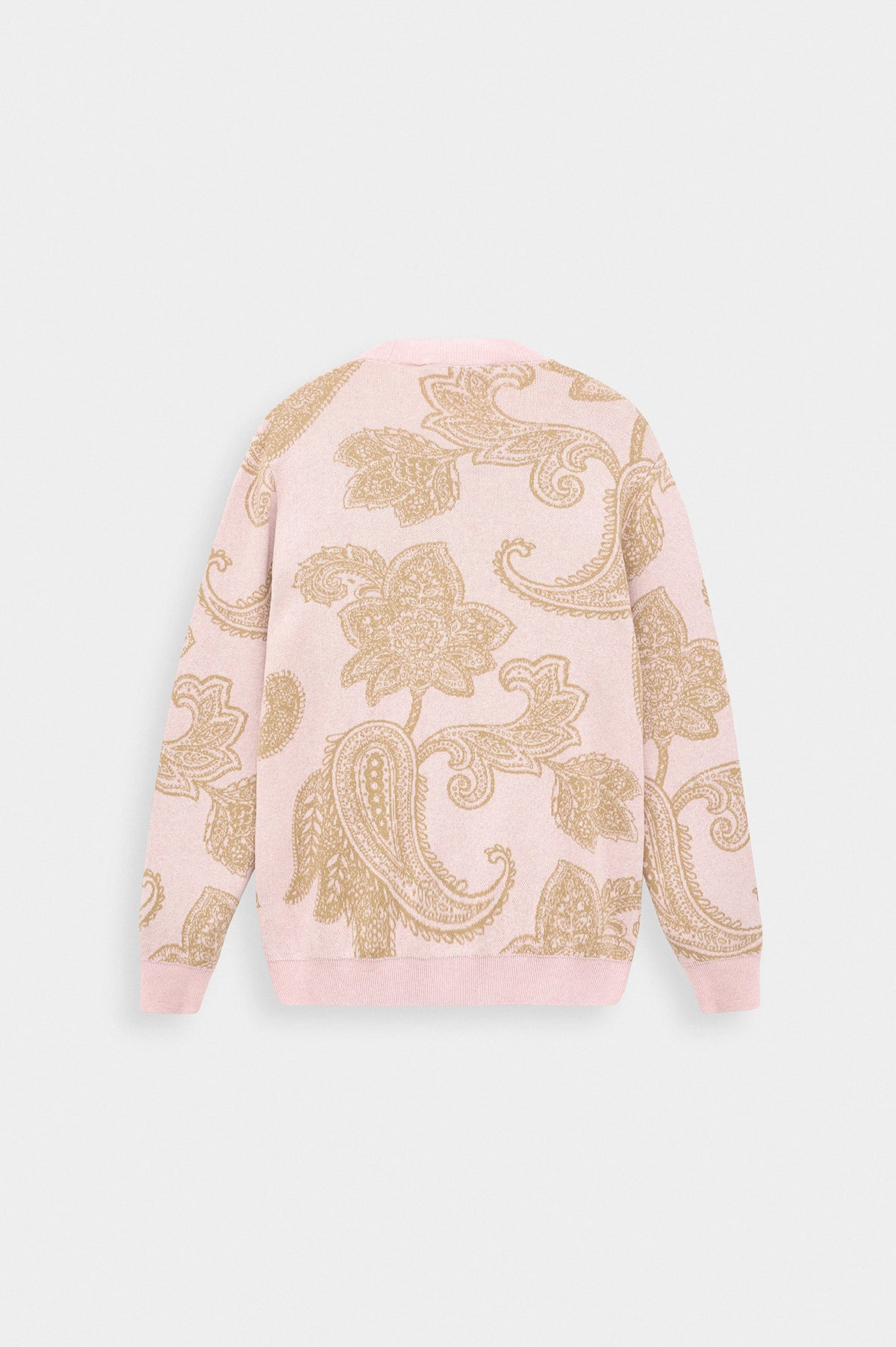 PAISLEY PATTERNED PINK KNIT CARDIGAN - 6