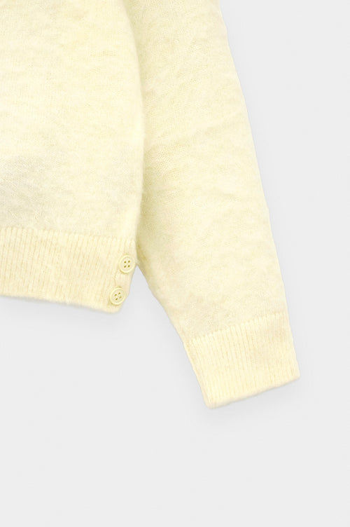 V Yaka Crop Fit Sarı Triko Kazak - 3