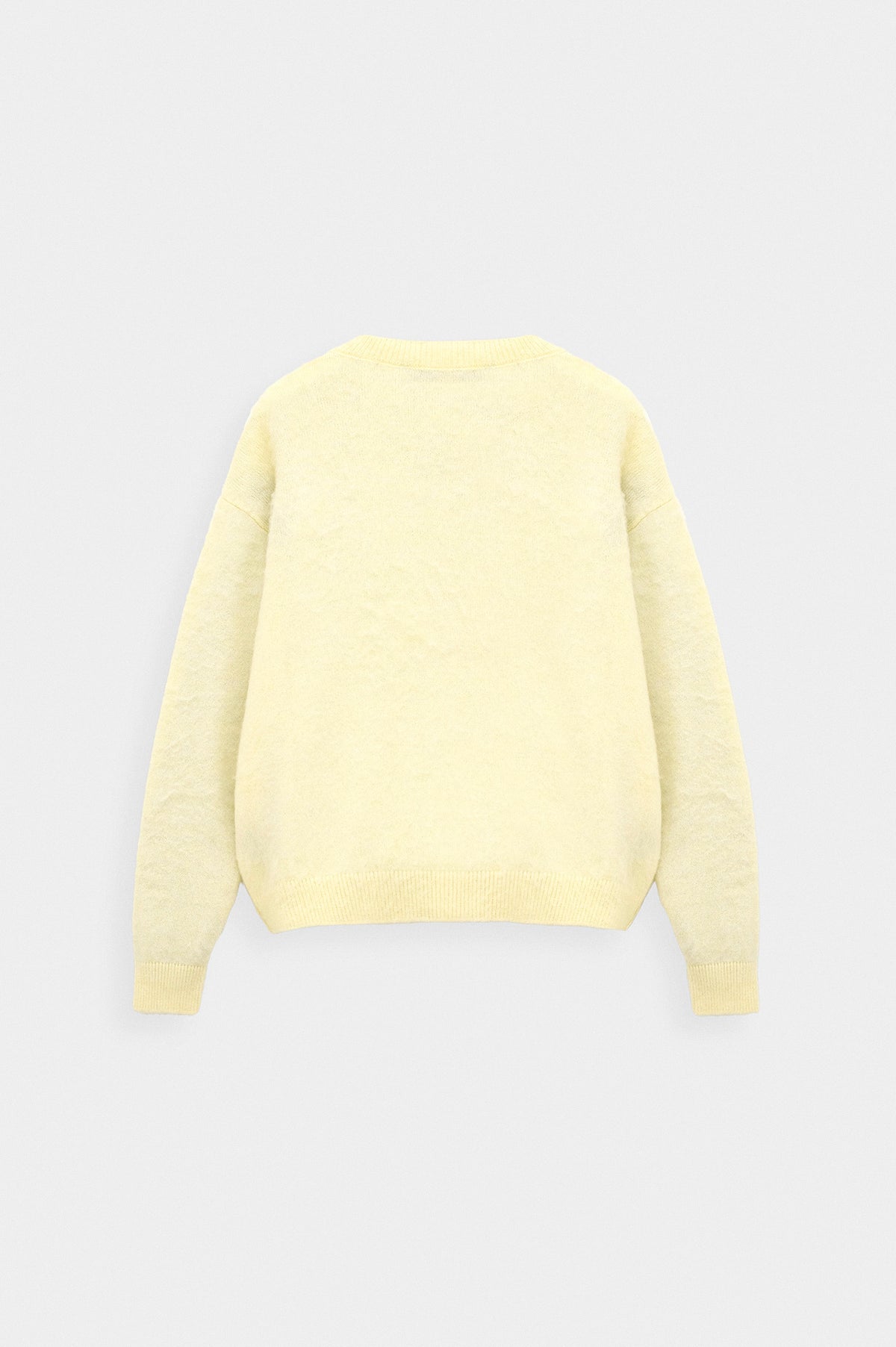 V NECK CROP FIT YELLOW KNIT SWEATER - 4