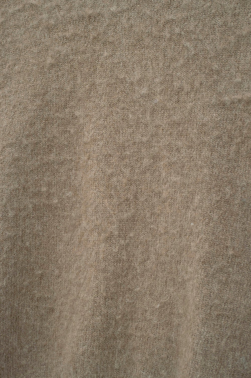 V NECK CROP FIT TAUPE KNIT SWEATER - 4