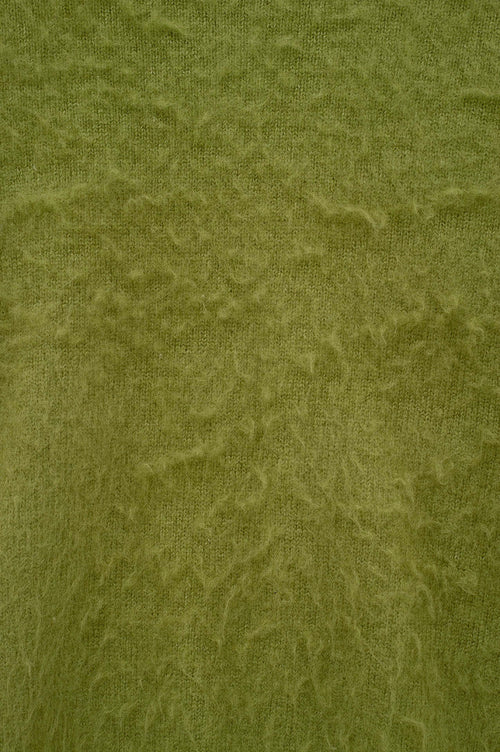 V NECK CROP FIT KHAKI KNIT SWEATER - 4