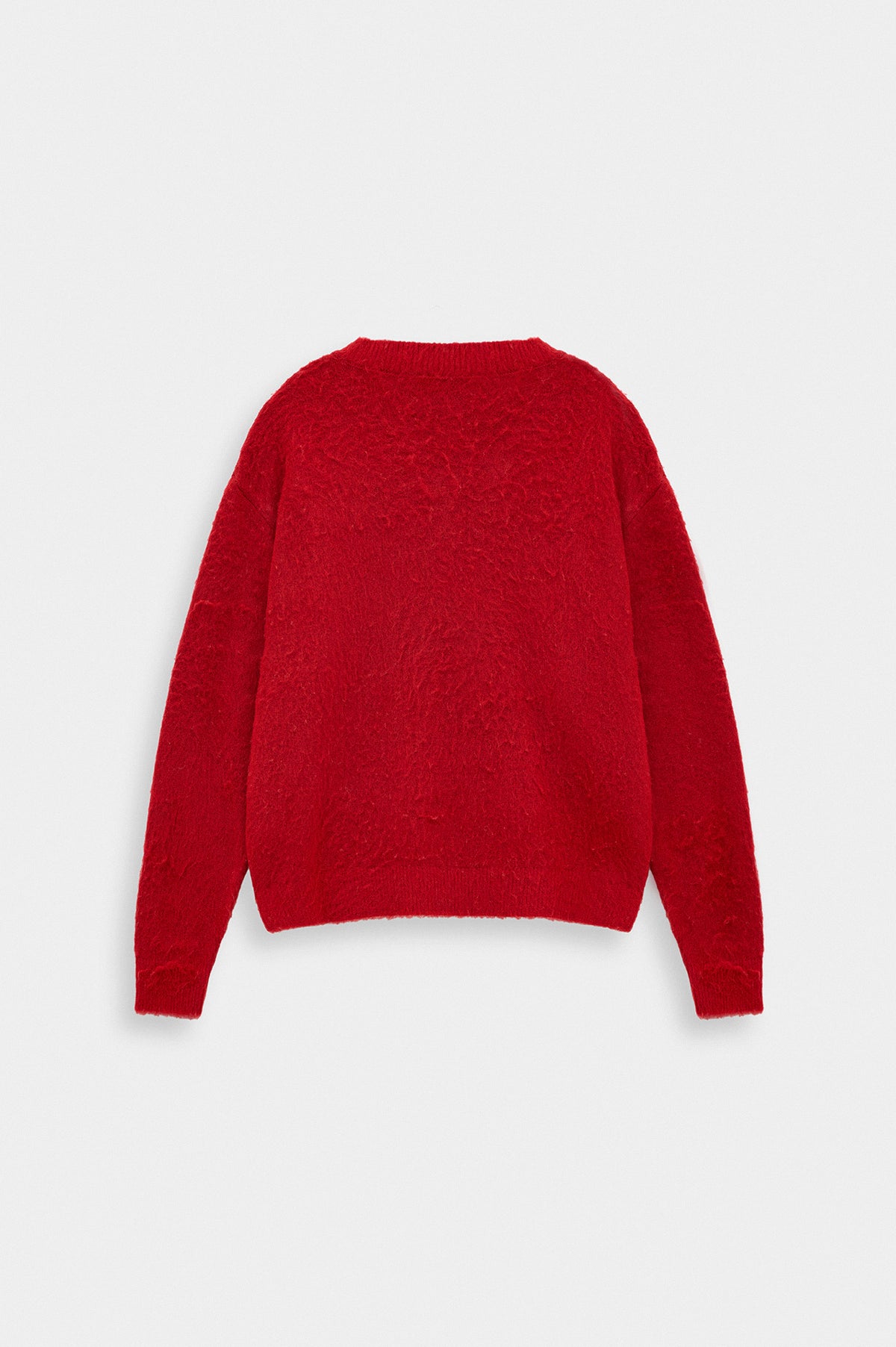 V NECK CROP FIT RED KNIT SWEATER - 4
