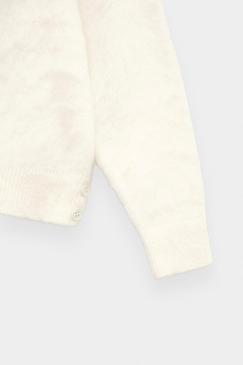V Yaka Crop Fit Ekru Triko Kazak - 3