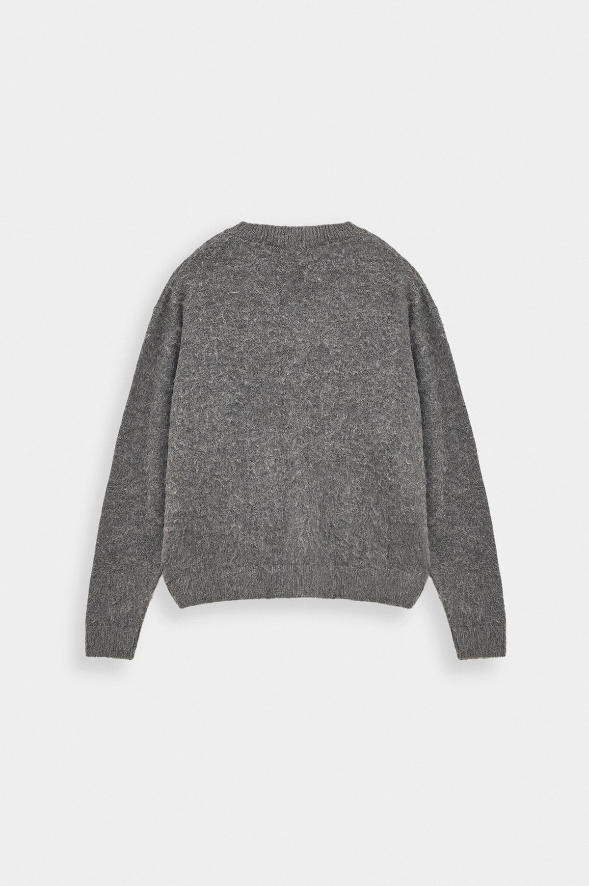 V NECK CROP FIT ANTHRACITE KNIT SWEATER - 4