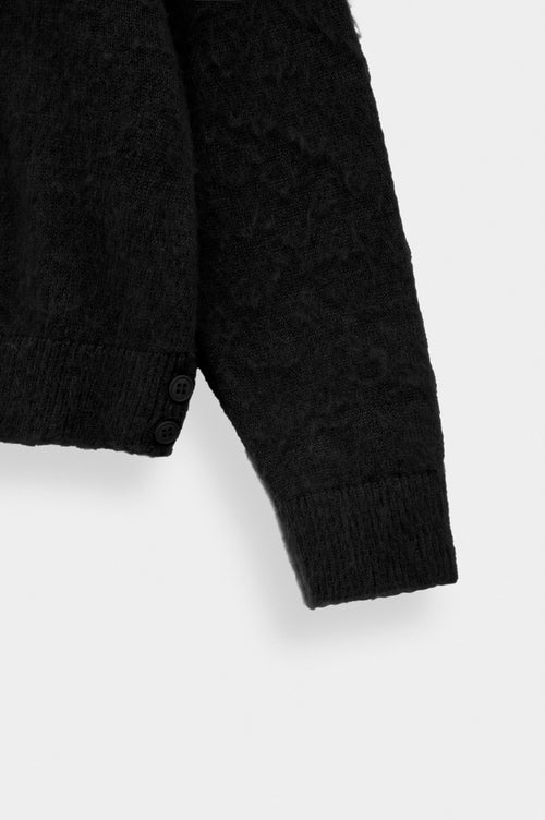 V NECK CROP FIT BLACK KNIT SWEATER - 3
