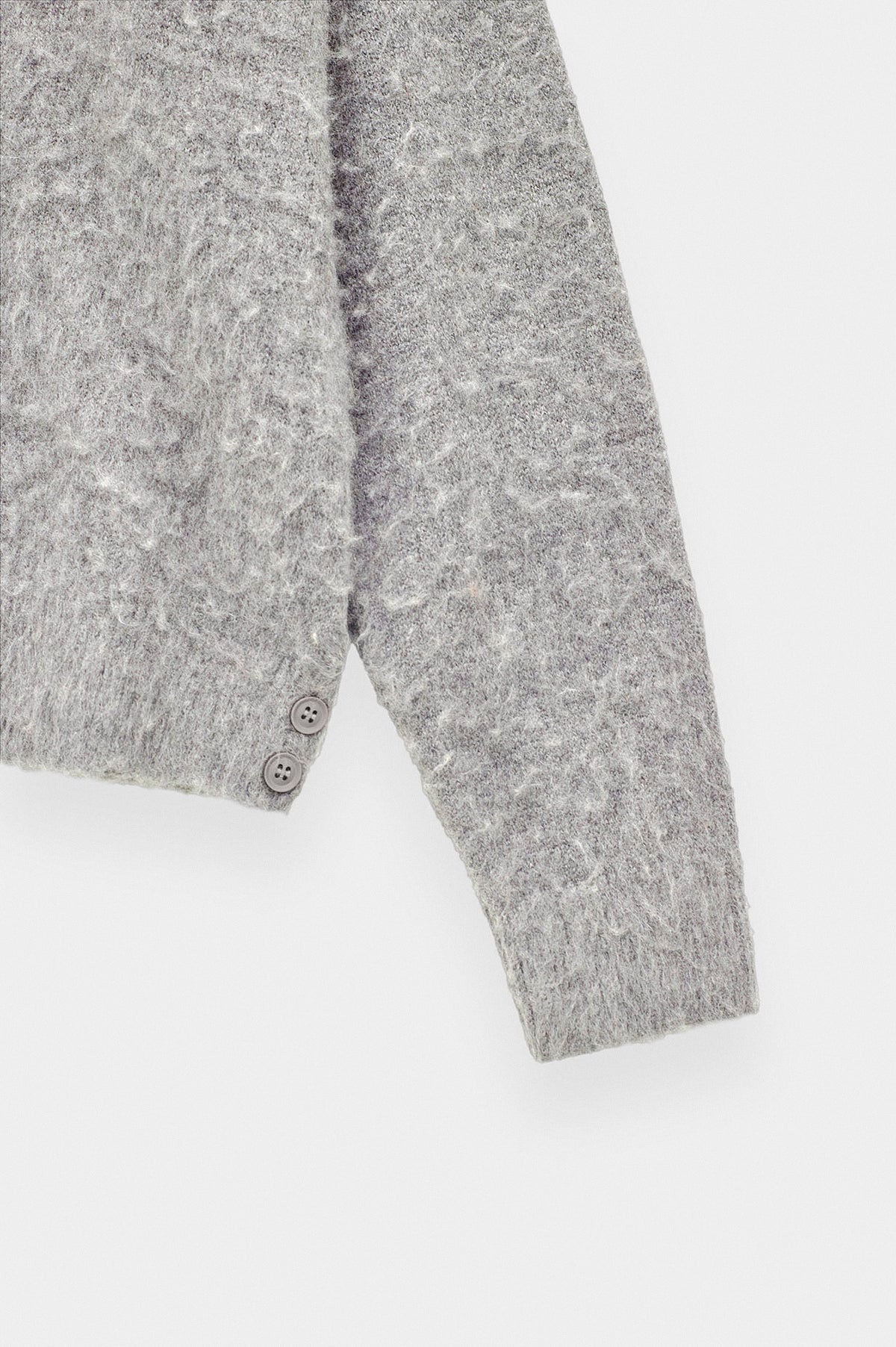 V Yaka Crop Fit Gri Triko Kazak - 3
