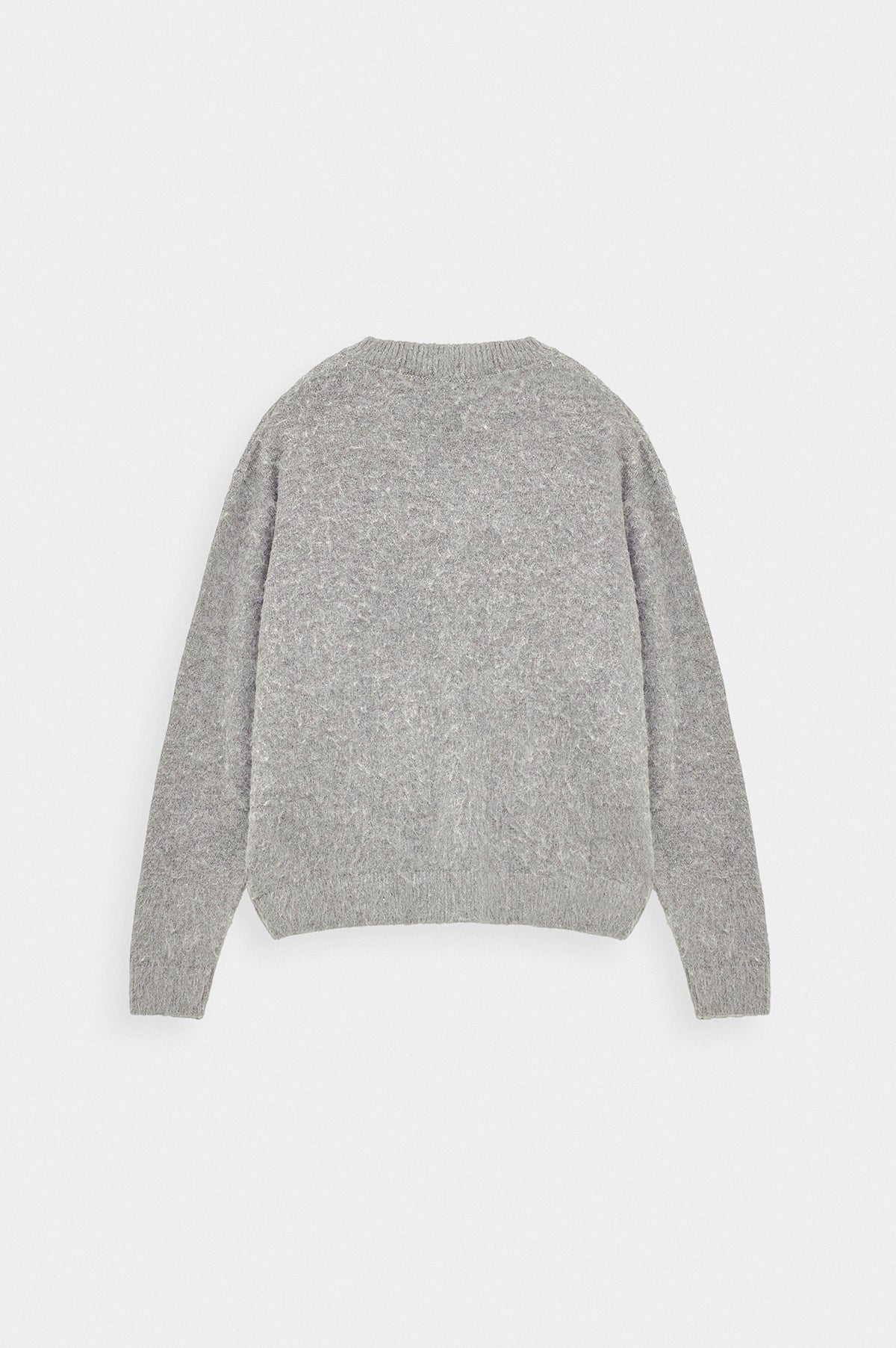 V Yaka Crop Fit Gri Triko Kazak - 4