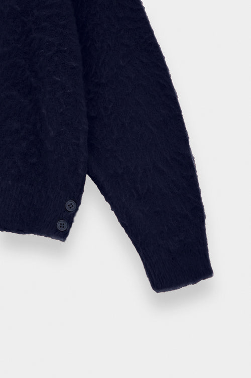 V Yaka Crop Fit Lacivert Triko Kazak - 3