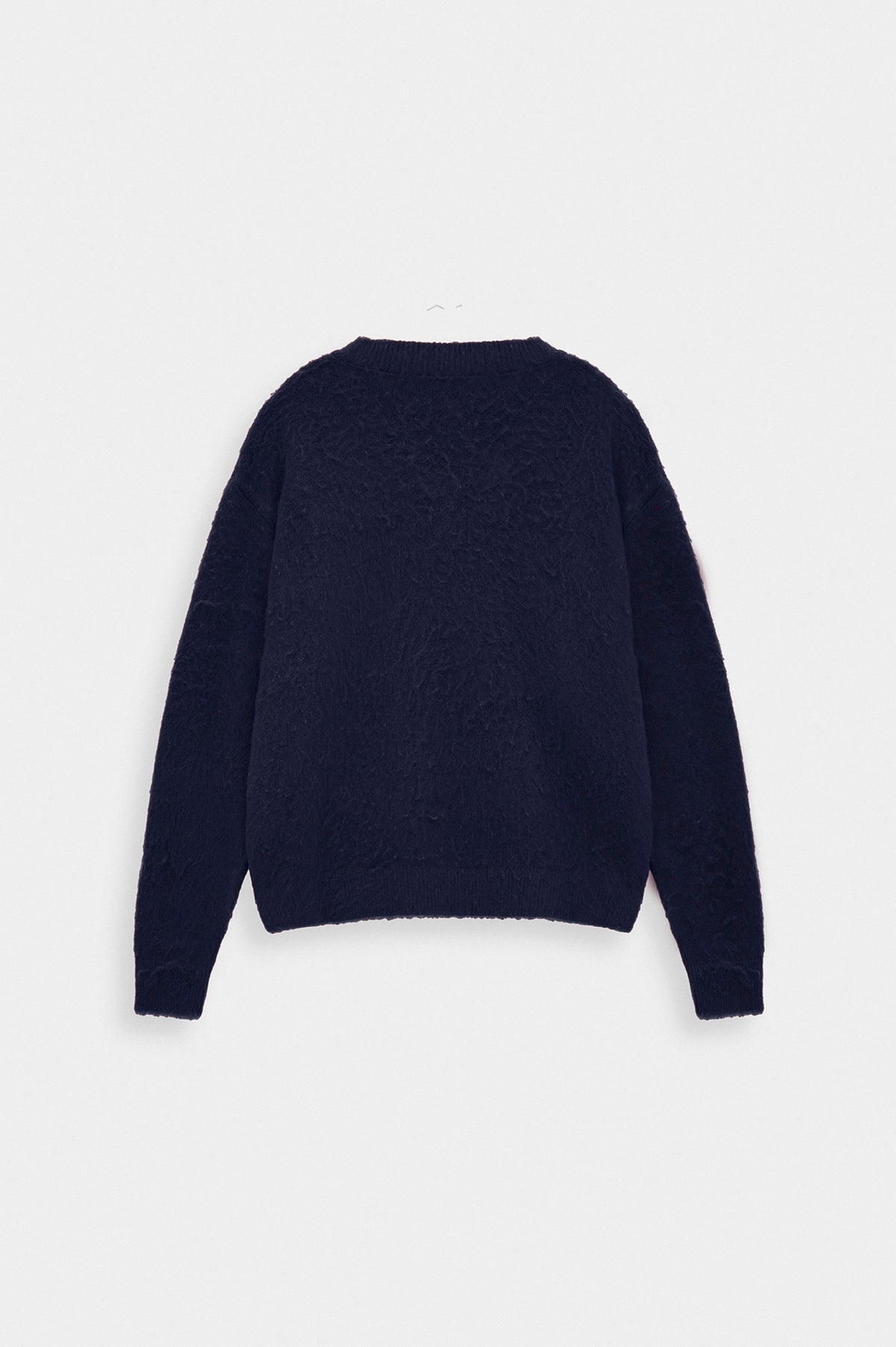 V NECK CROP FIT NAVY KNIT SWEATER - 4