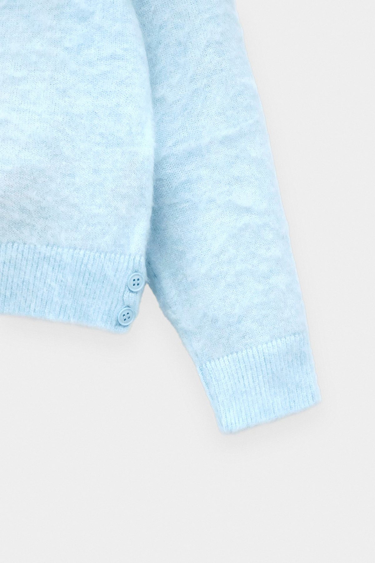 V NECK CROP FIT BLUE KNIT SWEATER - 3