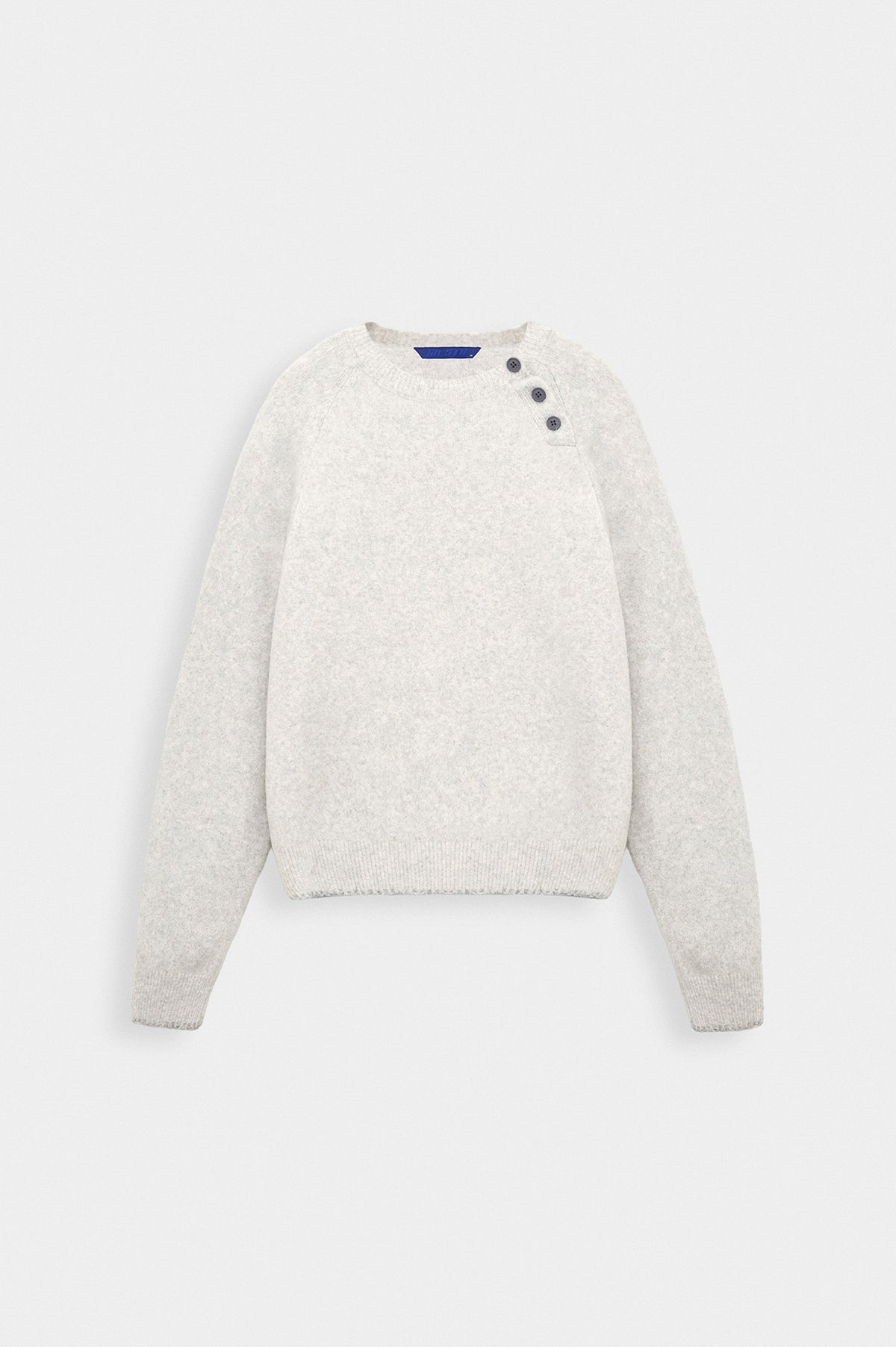BUTTON DETAIL GREY KNIT SWEATER - 1