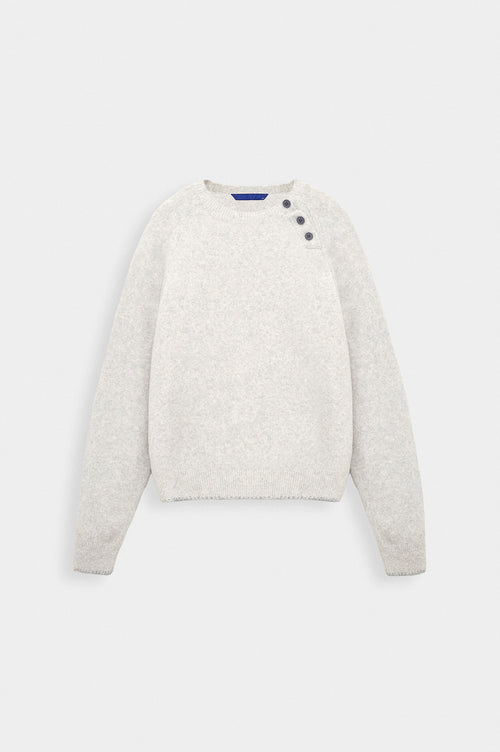 BUTTON DETAIL GREY KNIT SWEATER - 1