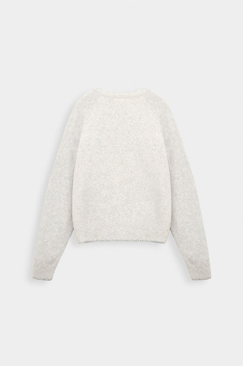 BUTTON DETAIL GREY KNIT SWEATER - 4