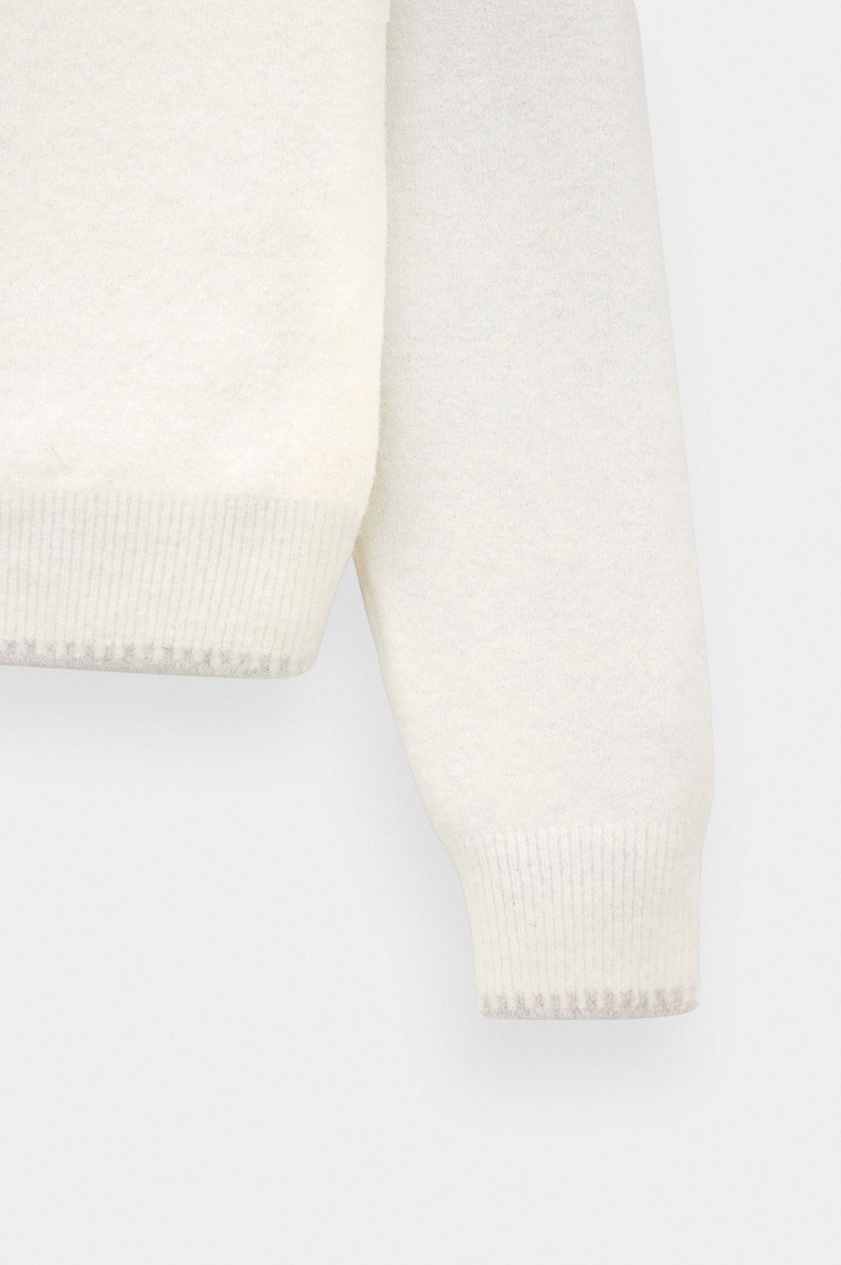 BUTTON DETAIL ECRU KNIT SWEATER - 3