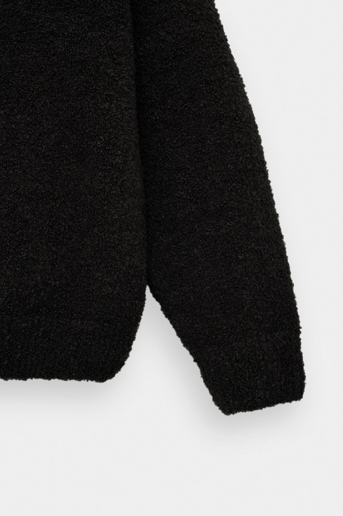 ZIP-UP EMBROIDERED BLACK KNIT CARDIGAN - 3