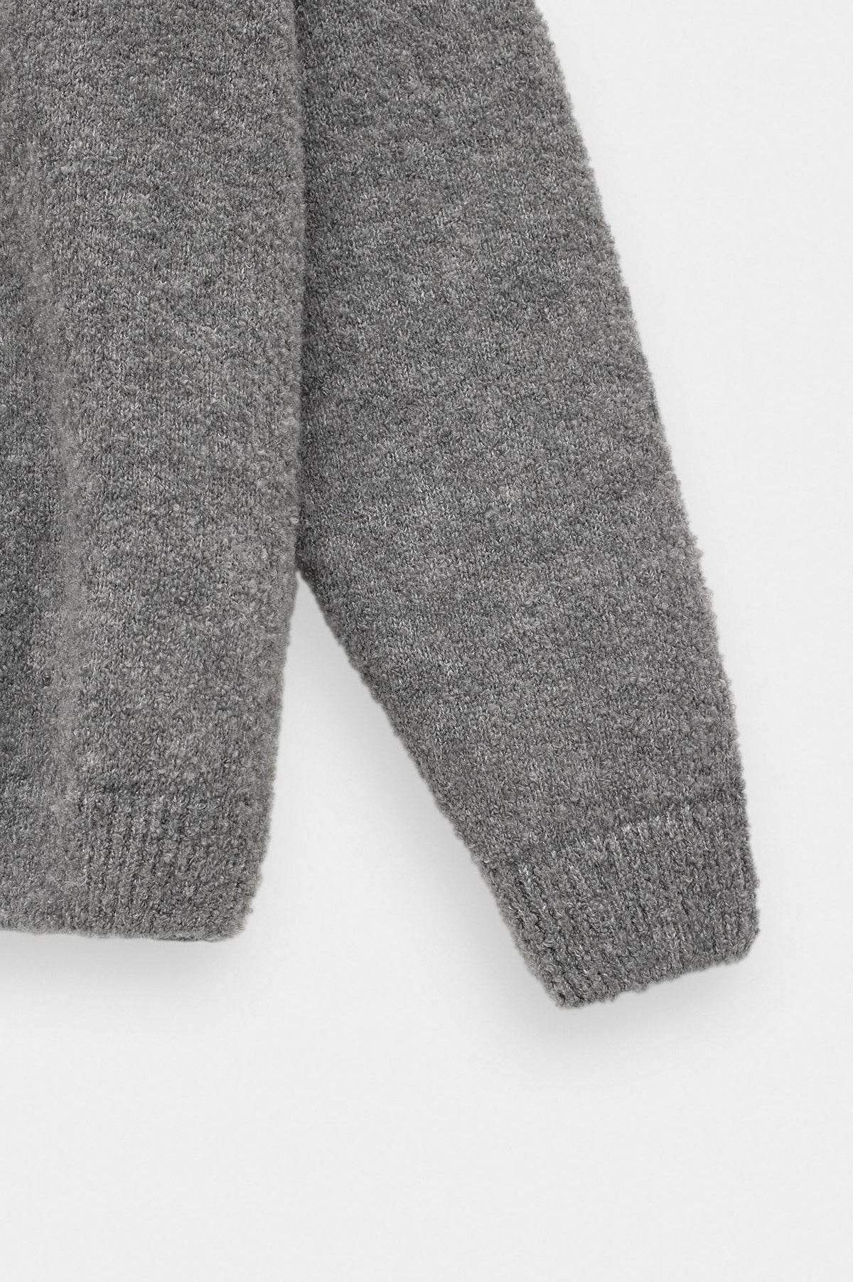 ZIP-UP EMBROIDERED ANTHRACITE KNIT CARDIGAN - 2