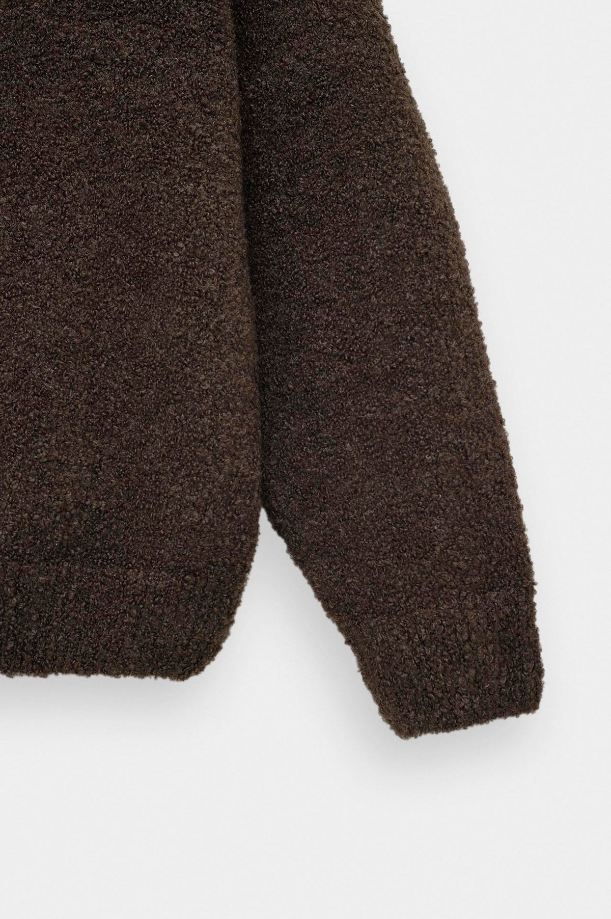 ZIP-UP EMBROIDERED BROWN KNIT CARDIGAN - 3