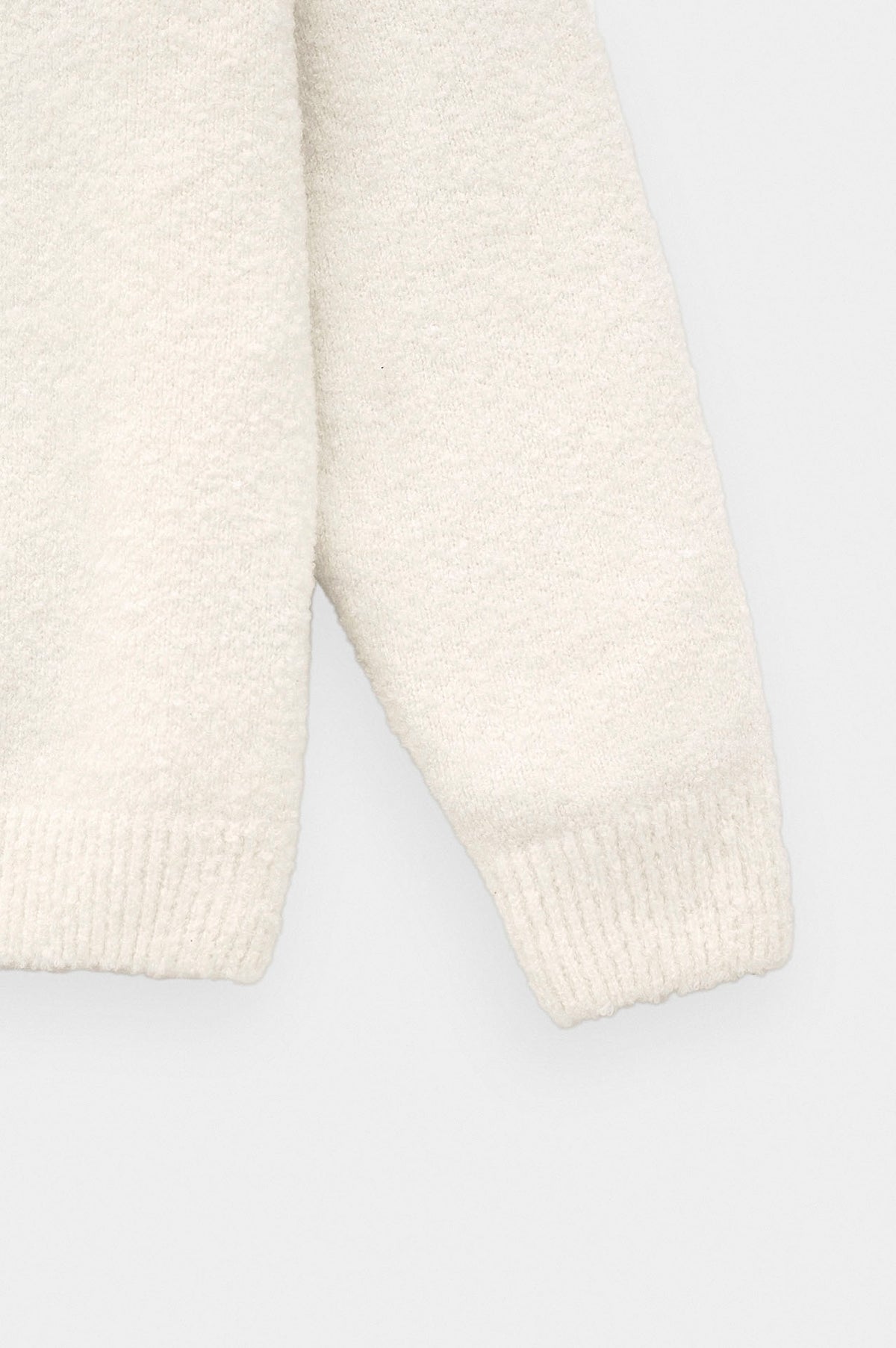 ZIP-UP EMBROIDERED ECRU KNIT CARDIGAN - 6