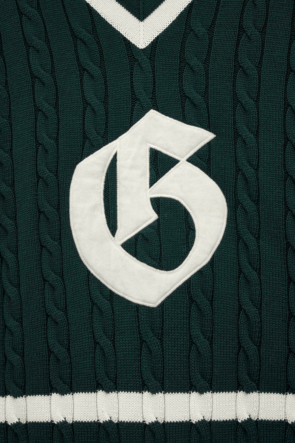V NECK ARMA DETAIL GREEN KNIT SWEATER - 2