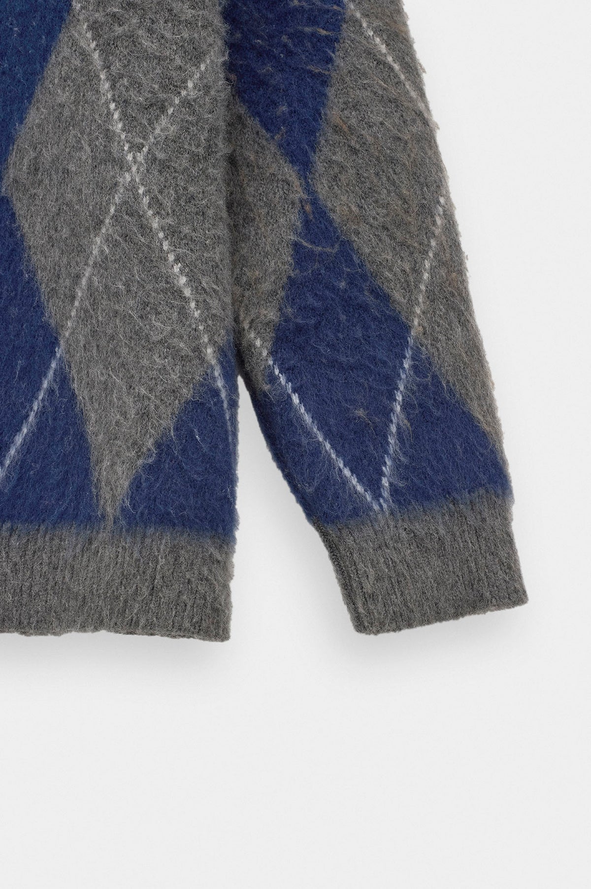 POLO NECK CONTRAST COLOUR DETAIL EMBROIDERED ANTHRACITE KNIT SWEATER - 3