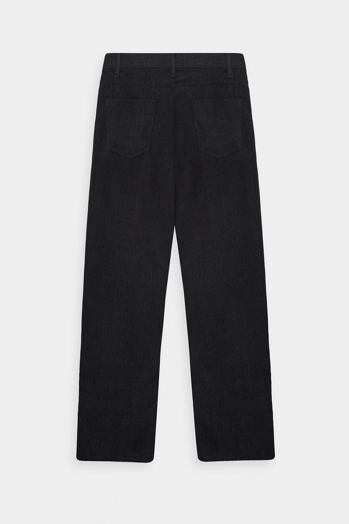 Regular Fit Dokulu Siyah Kadife Pantolon - 4
