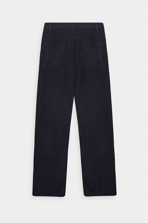 Regular Fit Dokulu Lacivert Kadife Pantolon - 4