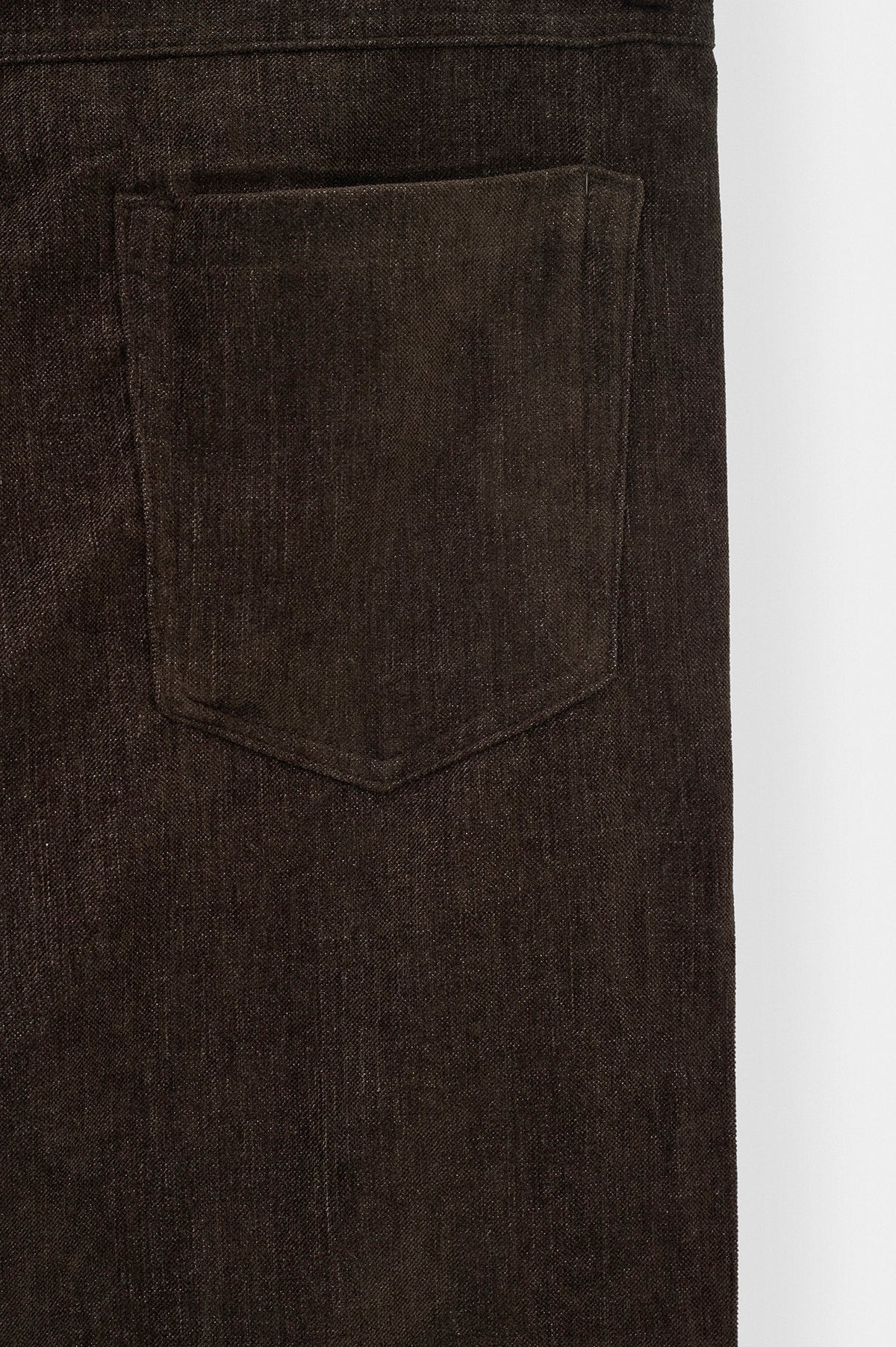 Regular Fit Dokulu Kahverengi Kadife Pantolon - 4