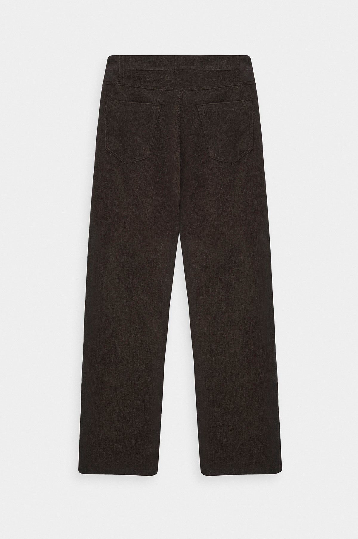Regular Fit Dokulu Kahverengi Kadife Pantolon - 3
