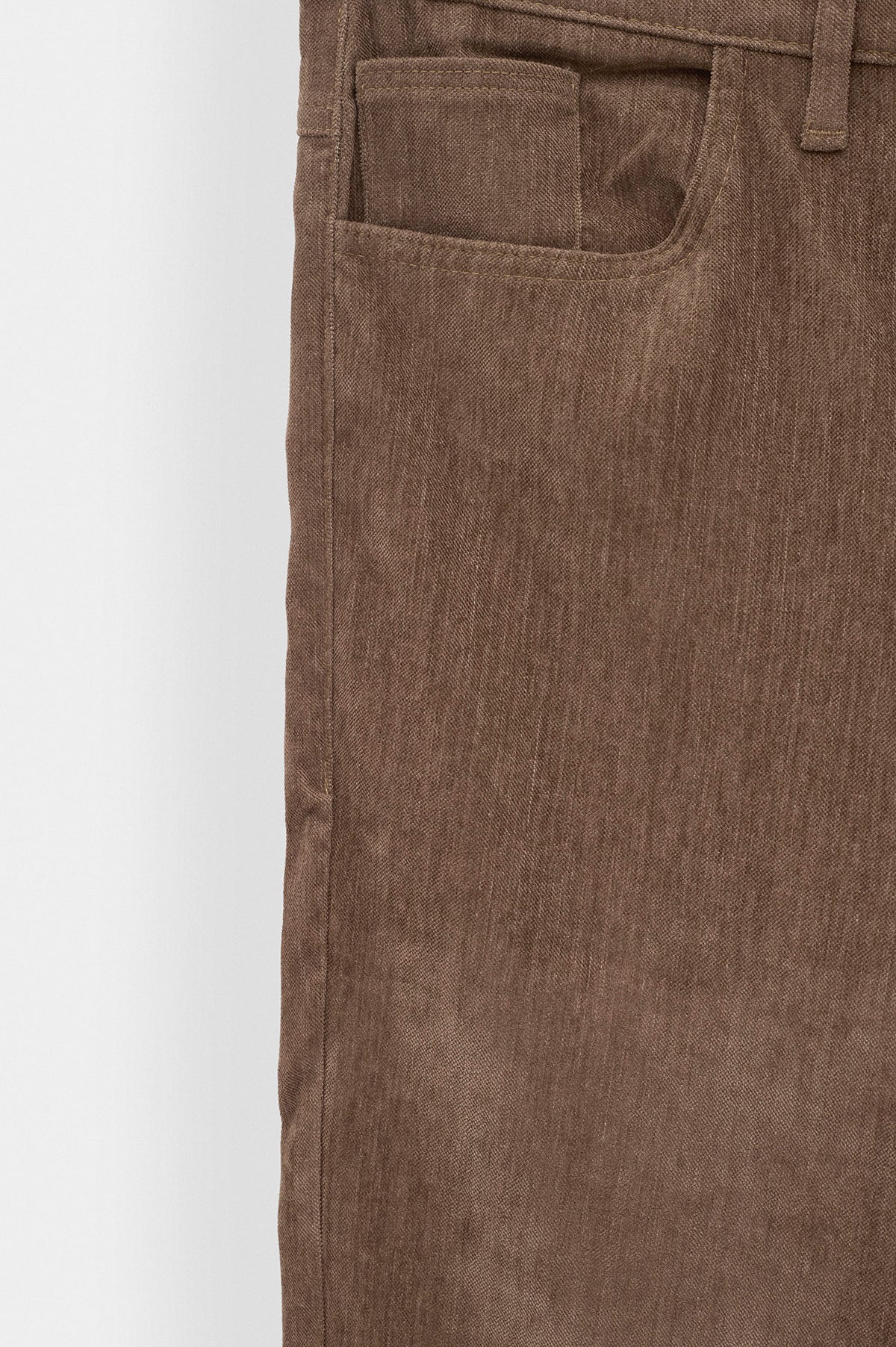Regular Fit Dokulu Taba Kadife Pantolon - 2