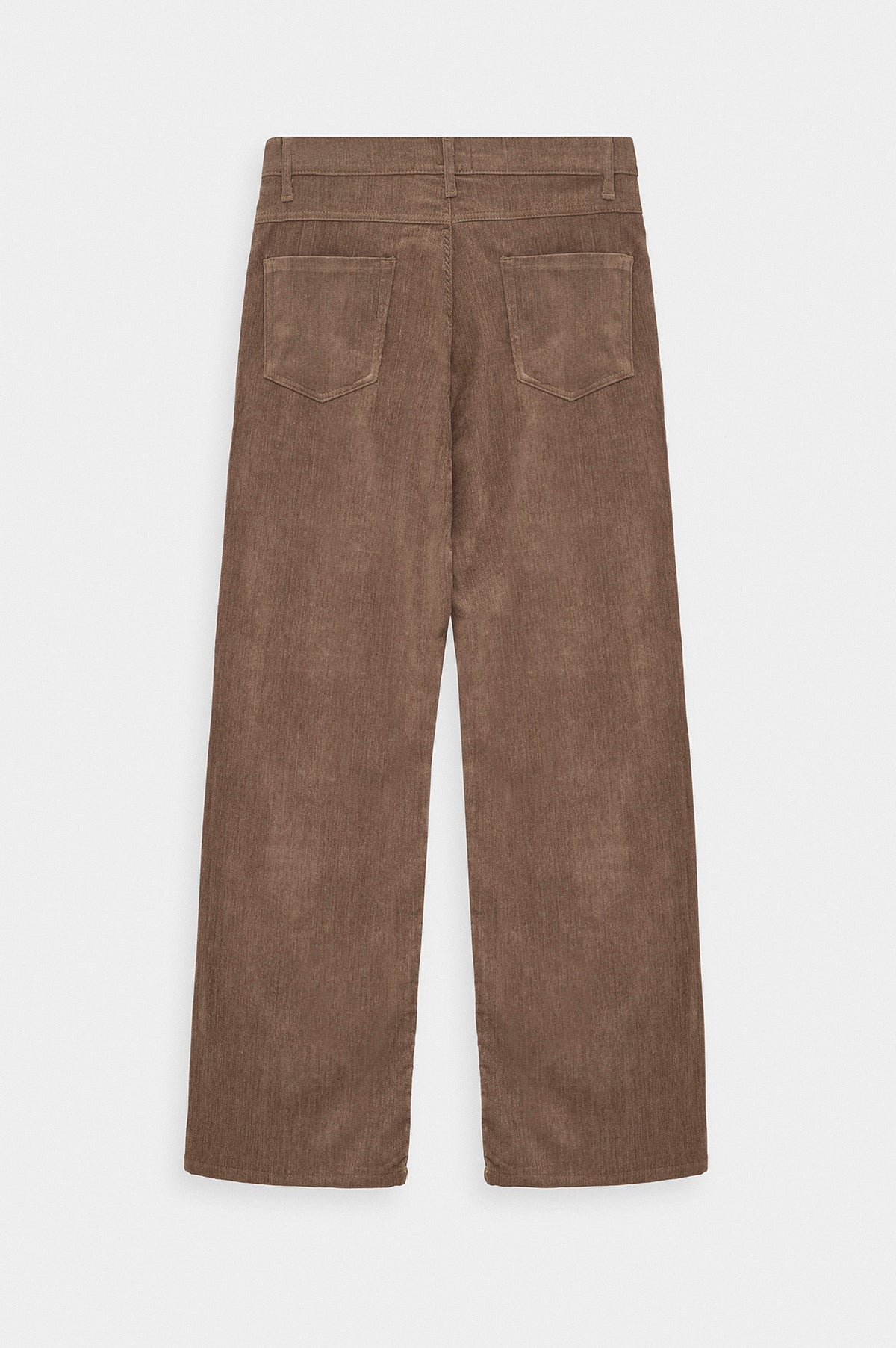 Regular Fit Dokulu Taba Kadife Pantolon - 4