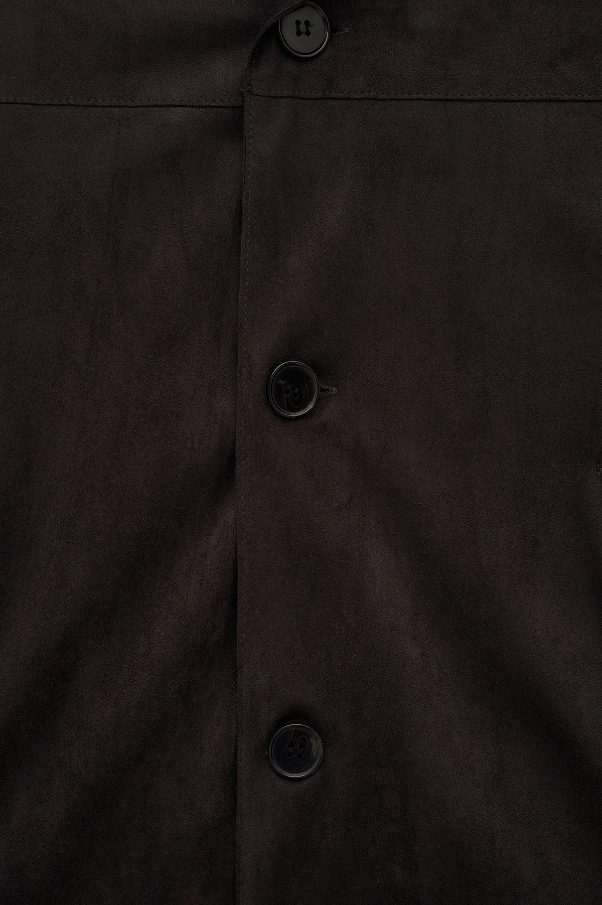 CLASSIC NECK BUTTONED BROWN SUEDE JACKET - 6