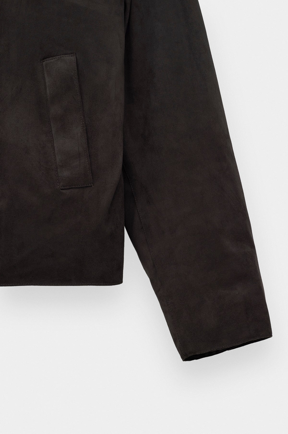 CLASSIC NECK BUTTONED BROWN SUEDE JACKET - 7