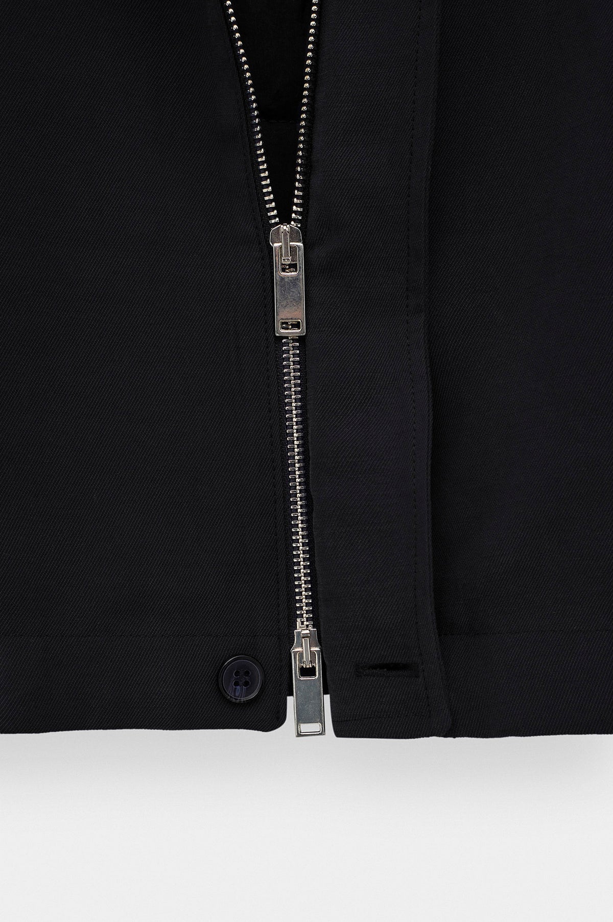 STAND COLLAR ZIP-UP BLACK INCE MODAL JACKET - 2