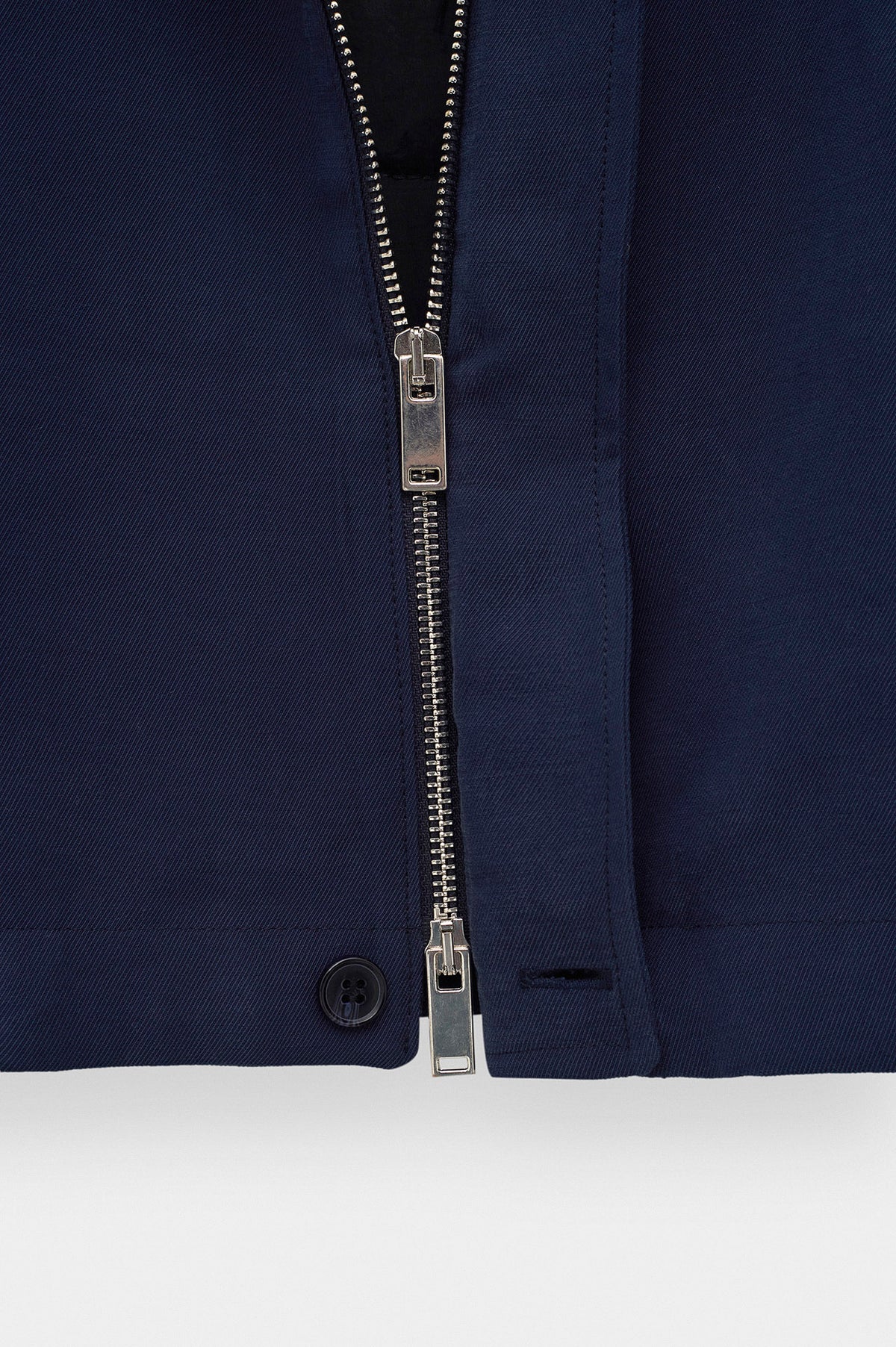 STAND COLLAR ZIP-UP NAVY INCE MODAL JACKET - 2