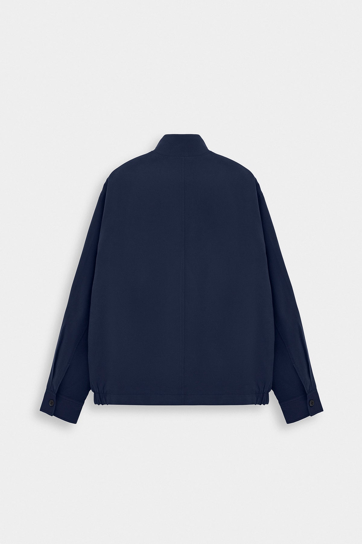 STAND COLLAR ZIP-UP NAVY INCE MODAL JACKET - 4
