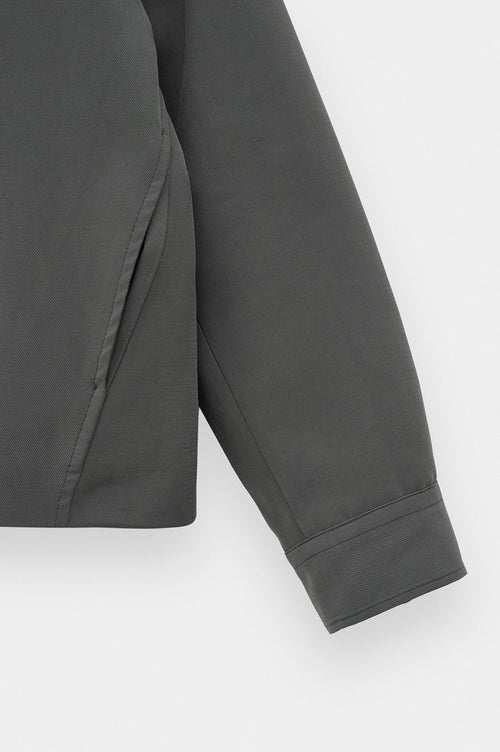 ZIP-UP REGULAR FIT ANTHRACITE MODAL JACKET - 5