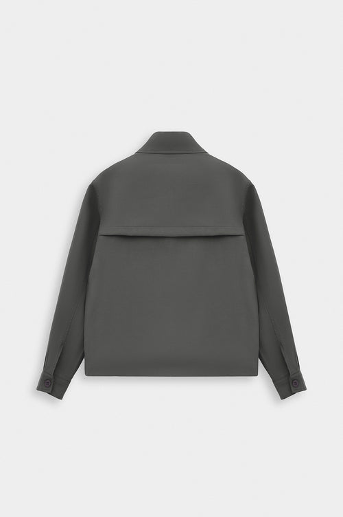 ZIP-UP REGULAR FIT ANTHRACITE MODAL JACKET - 2