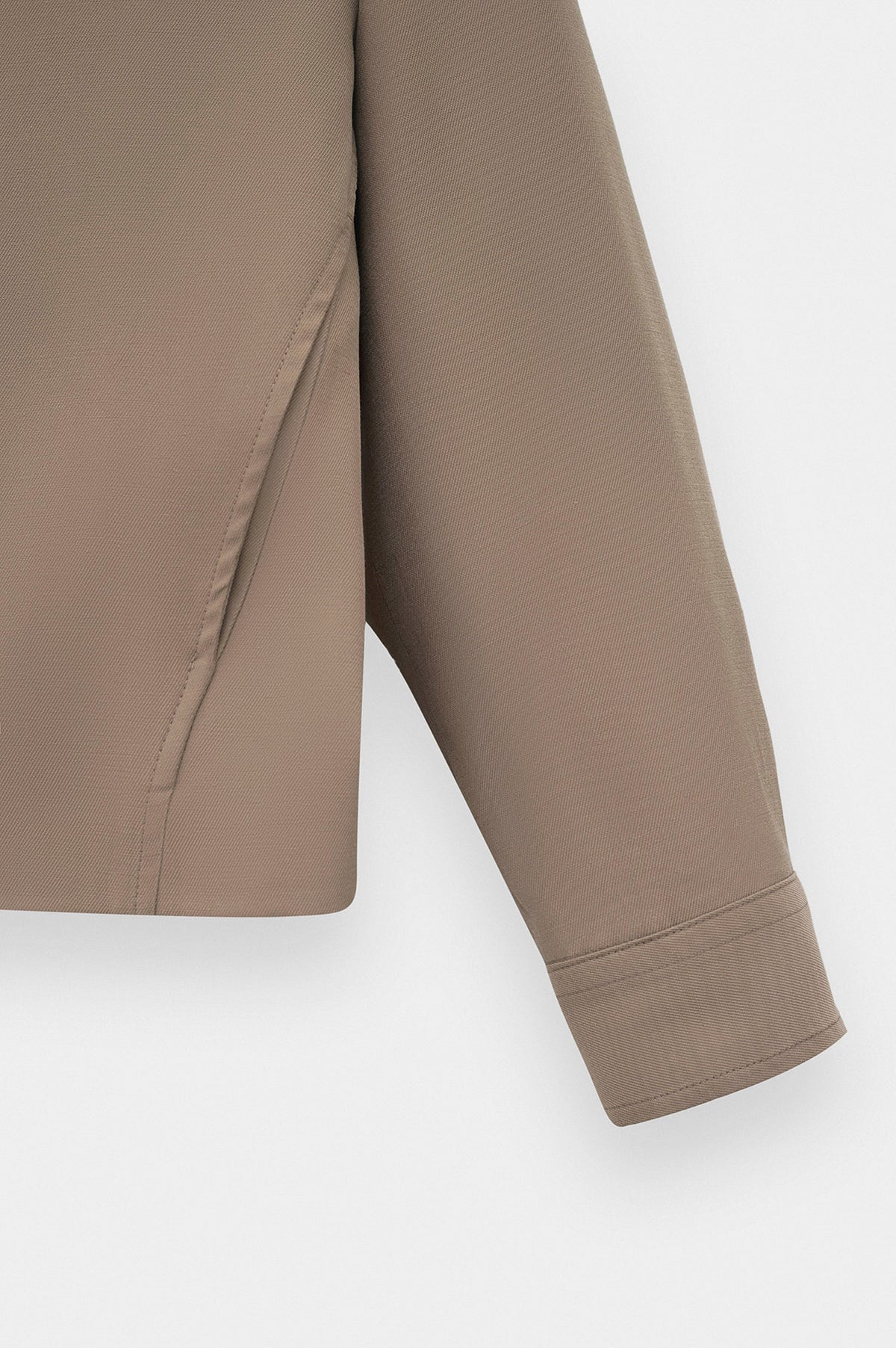 ZIP-UP REGULAR FIT BEIGE MODAL JACKET - 3