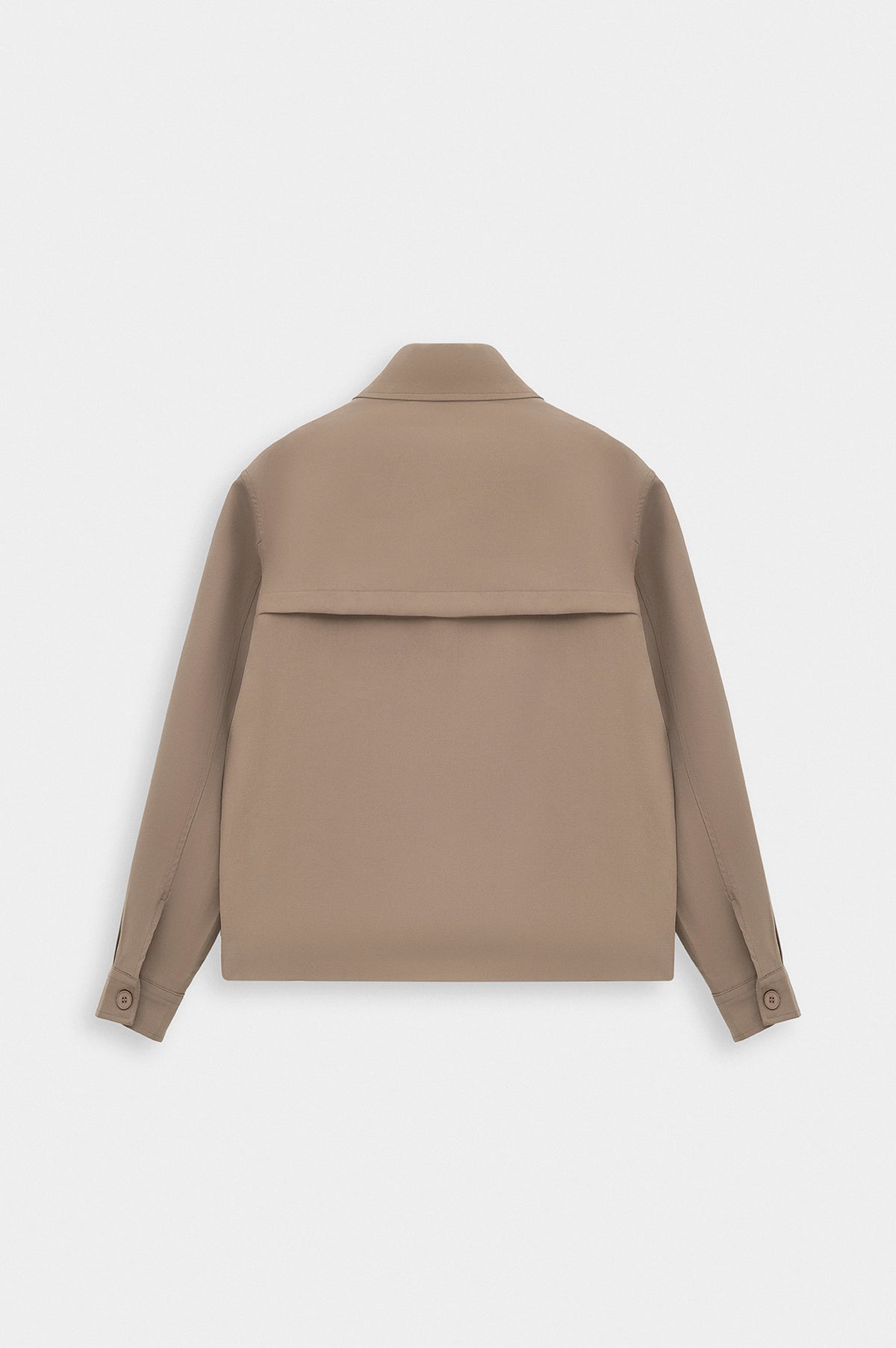 ZIP-UP REGULAR FIT BEIGE MODAL JACKET - 4